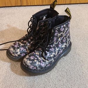 Girls Floral Doc Marten boots
